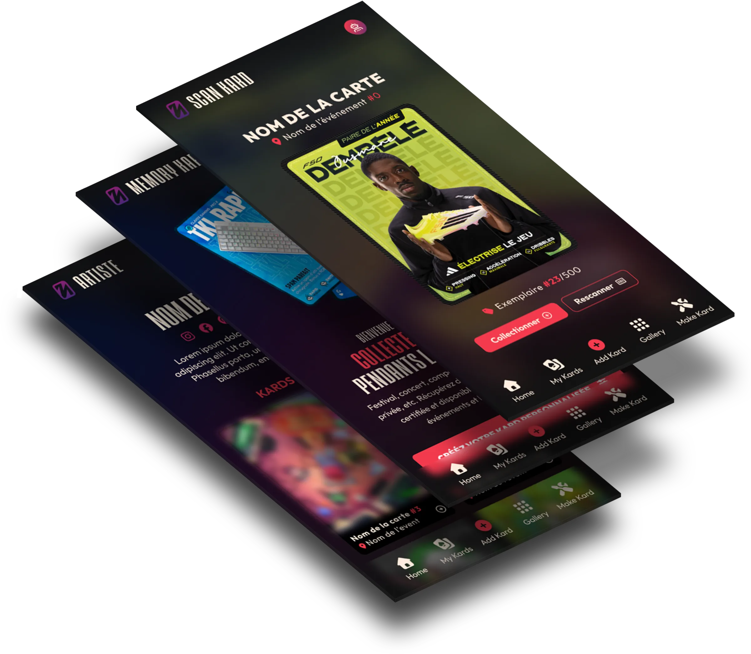 Aperçu de l’application Memory Kard